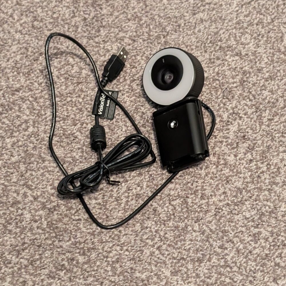 Visiontek VTWC40 Premium Autofocus Full HD 1080p Webcam with built in ring light